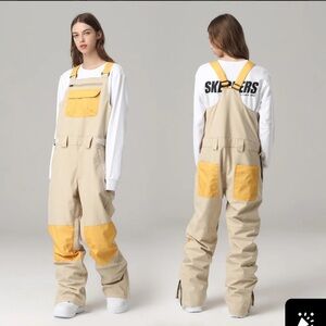 Stylish Women's Beige and Yellow Jumpsuit